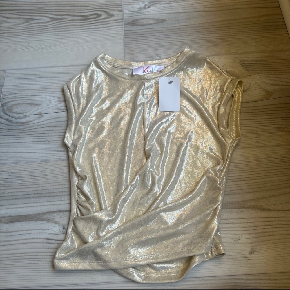 Krush Shiny Gold Tank Top